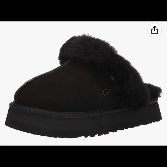 UGG Disquette Black Platform Slippers. - Picture 2 of 3